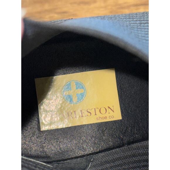 Anthropologie 8.5 Pull On Sock Boot Gray Stripe Ankle Square Toe Block Heel - Picture 7 of 9